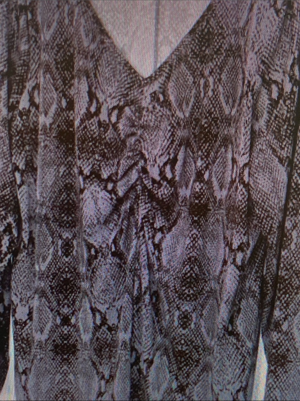 EVRI Black Gray Snake-Print V-Neck Blouse